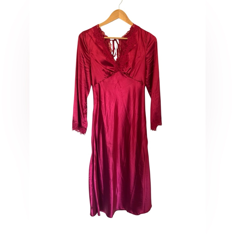 Red Satin Nightgown, Size M